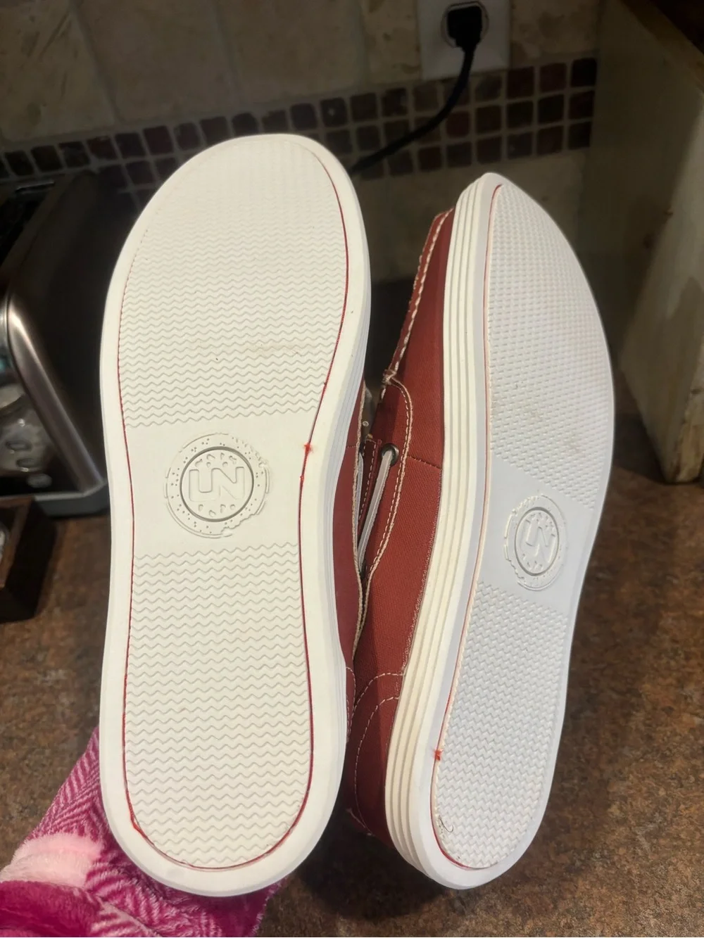 Kenneth Cole Red Boat Shoes with White Laces